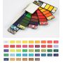 Art Professional Quality 42Colors Foldable Solid Watercolor Artist Paint Set With Water Brushes Sponges For Drawing