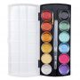 Professional 12 Colors Semi Moist Glitter Metallic Watercolor Paint With Paint Brushes For Designer