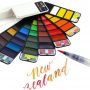 33 Colorful Watercolour Paint Sets With Solid Watercolor Pigment Sponge Water brush pen