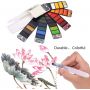 33 Colorful Watercolour Paint Sets With Solid Watercolor Pigment Sponge Water brush pen