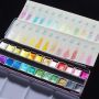 2022 Art 24 Colors Glitter Watercolour Solid Paint Box Metallic Watercolor Paints Set Gift Box For Artist