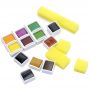 High Quality Watercolor Cake Paints Set With Palette And Two brush