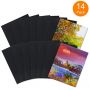 8x10 inch, Pack of 14, 100% Cotton Acid-Free, Art Boards Black Canvas Panels for Oil & Acrylic Painting