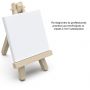 Hot Selling Mini Painting Canvas 5x5 inch Stretched Canvas with Wood Display Easel Kit for Kids Painting Party, Craft Drawing
