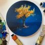 Art Prime Black Pre Stretched Round Blank Canvas Board for Painting