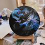 Art Prime Black Pre Stretched Round Blank Canvas Board for Painting
