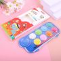 8 Colors Watercolor Paint Set with Plastic Palette Lid Case and Paint brush Watersoluable Cakes for Kids and Students