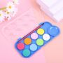 8 Colors Watercolor Paint Set with Plastic Palette Lid Case and Paint brush Watersoluable Cakes for Kids and Students