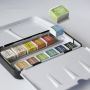 Superior 12/24/36/48Colors Tin Box Watercolor Paint Set Vibrant Solid Pigment with Water Brush Pen Perfect for Students Beginner