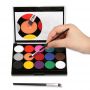 15colors Water Based Face Body Paint Set Painting Palette Makeup Kit with 2Pcs Artist Brushes Non-toxic for Halloween Cosplay