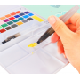 Watercolor paint set 36 solid colors travel pocket set with 2 watercolor brush pens 2 mix palette for watercolor paintings