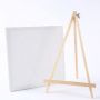Wholesale Kids Mini Canvas and Natural Wood Easel Set for Art Painting Drawing Craft Wedding Supply 20*25cm