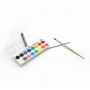 Artist paint 16 colors watercolor pan set water color cake paintbrush water cakes palette lid case easy to blend colors