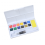 Watercolor paint travel set half pan refills 12 pcs solid pigment watercolor with 1 watercolor brush pen 1 mix palette