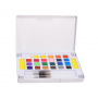 Watercolor paint set 24 solid colors travel pocket set with 2 watercolor brush pens 2 mix palette for watercolor paintings