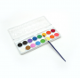 Artist paint 16 colors watercolor pan set water color cake paintbrush water cakes palette lid case easy to blend colors