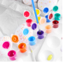 Non toxic art painting drawing acrylic paint 6 spot strip 5ml 12 colors with 2 brushes for kids coloring