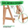 Tabletop Display Stand Artist canvas Easel,Beechwood Tripod for kids Painting easel artists painting set
