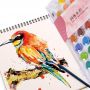 amazon hot selling 8/12/16/24/36/48 colors solid water color cake kids watercolor paint set with brush pen non toxic OEM art