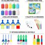 Washable Paint Set Art 33 Pieces Children's Paint Set Contains 10 colors Finger paint Finger Painting Sponge brush palette