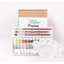 We sell 12-color glass paint sets with brushes and palettes directly from our manufacturing plants in China