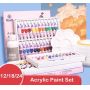 Amazon popular 24 colors 12ml water-resistant Alu tube acrylic paint set with vivid color for kids DIY art painting