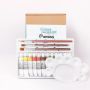 Hottest Amazon 12 colors 12ml Acrylic glass paint set pigment kit with 3 brushes and 1 palette for DIY art painting