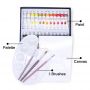 Creative 24 colors 12ml acrylic paint pigment set for art fabric painting art supplies with 3 brushes and 1 palette and 1 canvas