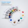 We sell 12-color glass paint sets with brushes and palettes directly from our manufacturing plants in China