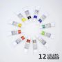 Hottest Amazon 12 colors 12ml Acrylic glass paint set pigment kit with 3 brushes and 1 palette for DIY art painting