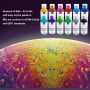 Amazon 12 colors non-toxic pouring fluid acrylic paint set with drawing board cups table cover for DIY painting