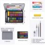 48 colors delicate solid pigment watercolor paint metal box set with brush pen and sketch pencil for art supplies