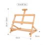 Small Tabletop Wooden H-Frame Studio Easel Adjustable Beechwood Art Stand Small Table Easel