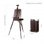 Adjustable Foldable Antique Art Wood Easel Box With Drawer Palette And Carrying Strap