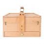 Multi-Purpose Wooden Art Box 3 Layers of Storage for Organizing Art Features a Leather Carry Handle for Easy Transport