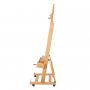 Extra Large Double Mast Wooden H-Frame Studio Floor Easel Adjustable Tilts Flat Premium Beechwood Canvas Painting Holder