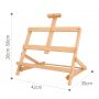 Meja Kayu H-Frame Studio Kuda-kuda Adjustable Beechwood Art Stand Meja Kecil Kuda-kuda