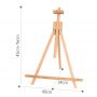 Royal & Langnickel Essentials Wood Tabletop Easel, Tripod Display, Max 29,