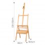 Adjustable Floor Wooden Artist Easel H-Frame with Art Supply Storage Drawer