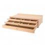 1&2&3 Laci Artist Supply Kotak Penyimpanan - Kotak Pensil Kayu Beech dengan Laci & Kompartemen