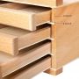 10-Drawer Artist Supply Storage Box - Large Capacity Multi-Function Beech-Wood Pencil Box with Drawer & Compartments