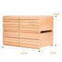 10-Drawer Artist Supply Storage Box - Large Capacity Multi-Function Beech-Wood Pencil Box with Drawer & Compartments