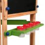 Kids Art wooden Easel Tri-sided Toddler Easel w/Blackboard, Whiteboard& Chalkboard,1 Paper Roll Art Supplies 86 in 1