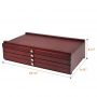 4-drawer Wood Artist Supply Storage Box, Portable Beechwood Multifunctional Pencil Brush Organizer Wood Box with Drawer