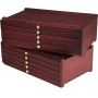 10-drawer Wood Artist Supply Storage Box, Portable Beechwood Multifunctional Pencil Brush Organizer Wood Box with Drawer