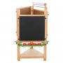 Kids Art wooden Easel Tri-sided Toddler Easel w/Blackboard, Whiteboard& Chalkboard,1 Paper Roll Art Supplies 86 in 1