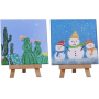 5 Inch Mini Beech Wood 48Pack Small Wood Easel Stand For Displaying Small Canvases Business Card Photos