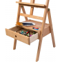 Studio H-Frame Easel with Art Supply Storage Drawer - Adjustable (60~75) Solid Beech Wood Easel Stand