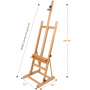 Medium-Duty Studio H-Frame Easel with Storage Tray - Solid Beech Wood Artist Easel Adjustable Tilting Easel