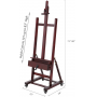Rosewood Finish Deluxe Crank Adjusting Studio Easel Display Easel Holds Canvas Art